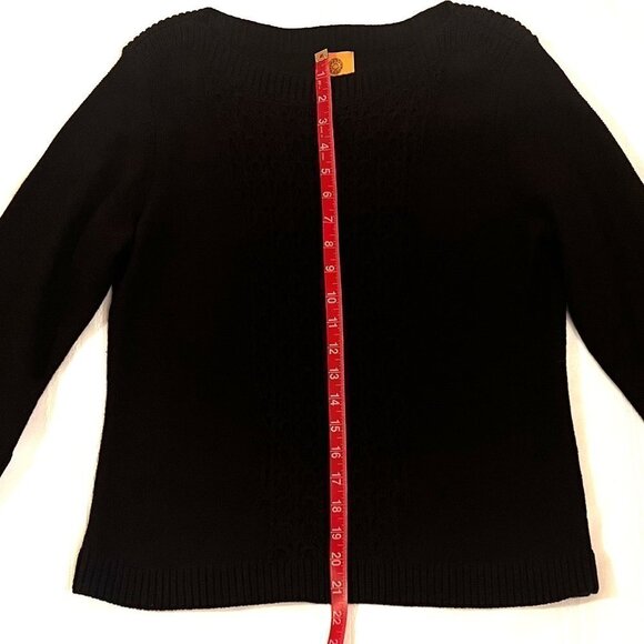 Sweater 3/4 Sleeve Cotton Boat Neck Black Size L NWOT Ruby Rd - Picture 10 of 10